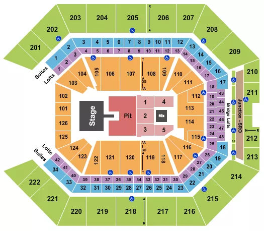 ENDSTAGE GA PIT W CATWALK 2 Seating Map Seating Chart