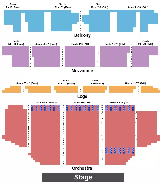 ENDSTAGE Seating Map Seating Chart