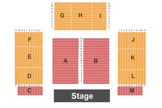 GRAND EVENT CENTER AT GOLDEN NUGGET LAKE CHARLES ENDSTAGE RISERS Seating Map Seating Chart