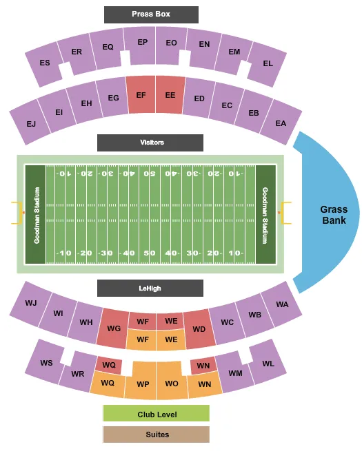 FOOTBALL Seating Map Seating Chart
