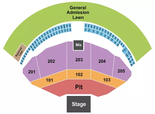 END STAGE PIT 2 Seating Map Seating Chart