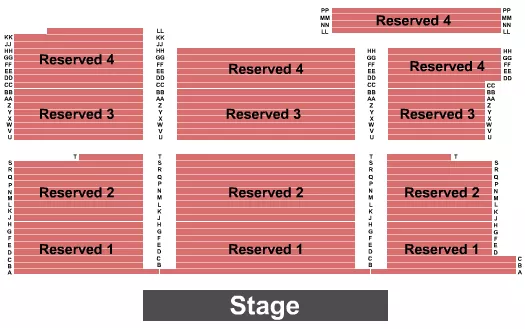 ENDSTAGE RESERVED SECTIONS Seating Map Seating Chart