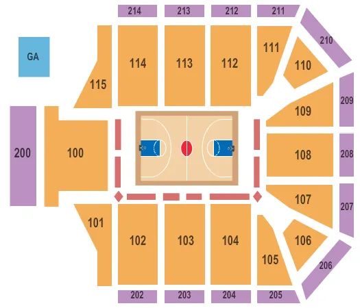 BASKETBALL Seating Map Seating Chart