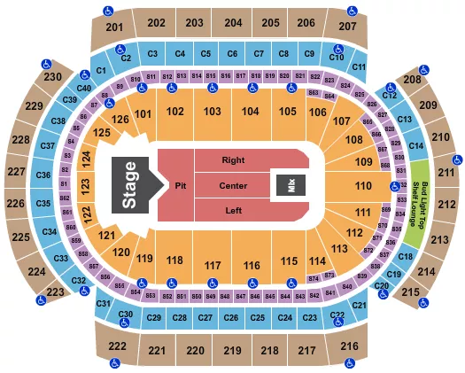 CODY JOHNSON Seating Map Seating Chart