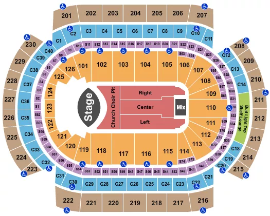 ERIC CHURCH Seating Map Seating Chart