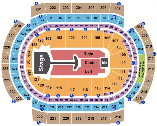 LADY GAGA Seating Map Seating Chart