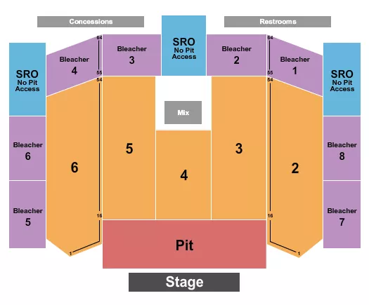 ENDSTAGE PIT 2 Seating Map Seating Chart