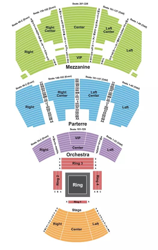 BOXING Seating Map Seating Chart