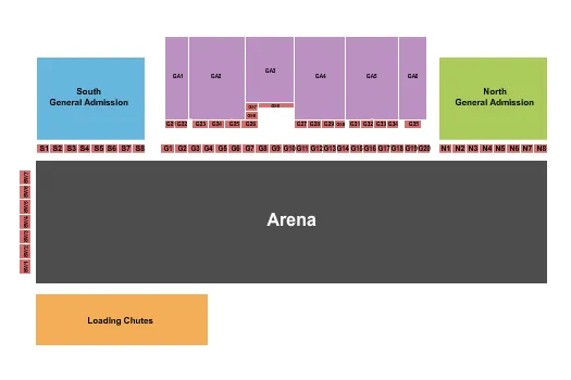 GRANT COUNTY FAIRGROUNDS WA RODEO Seating Map Seating Chart