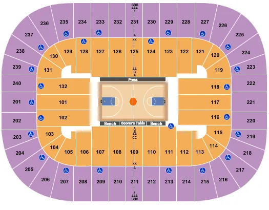 BASKETBALL Seating Map Seating Chart
