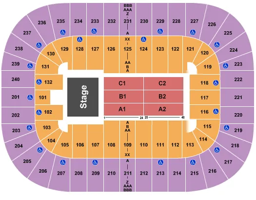 END STAGE Seating Map Seating Chart