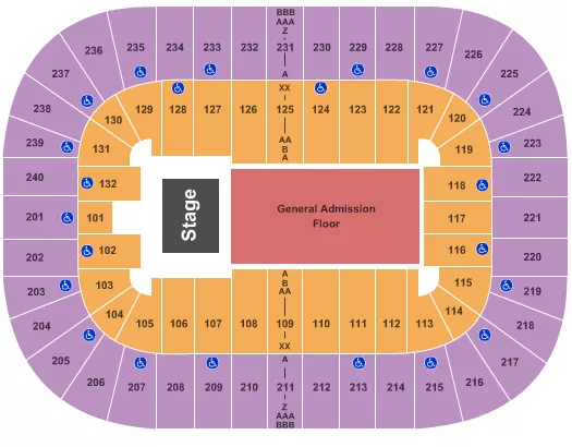 ENDSTAGE GA FLOOR Seating Map Seating Chart