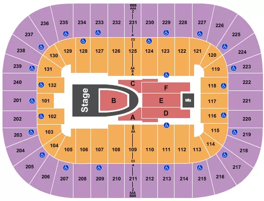 FOR KING AND COUNTRY Seating Map Seating Chart