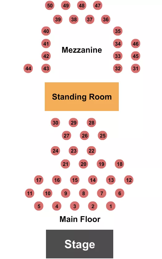 ENDSTAGE TABLES Seating Map Seating Chart