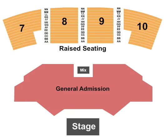 GREY EAGLE RESORT CASINO ENDSTAGE GA FLOOR Seating Map Seating Chart