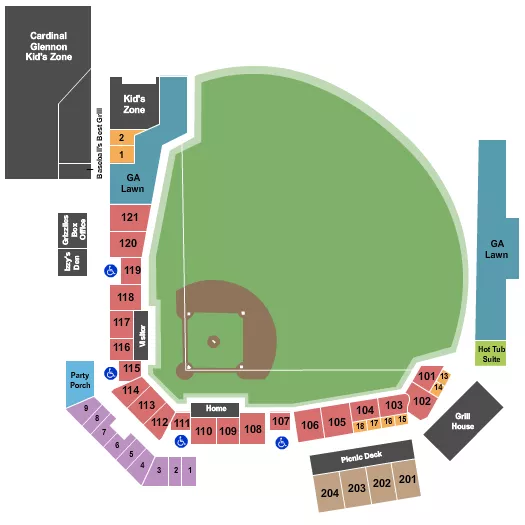 BASEBALL Seating Map Seating Chart