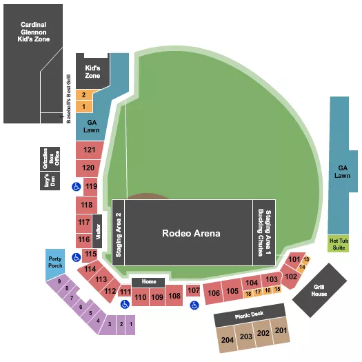 RODEO Seating Map Seating Chart