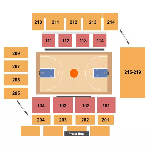 GRONIGER ARENA AT CHARLES P LANTZ COMPLEX BASKETBALL Seating Map Seating Chart