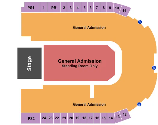 ENDSTAGE GA FLOOR GA BOWL Seating Map Seating Chart