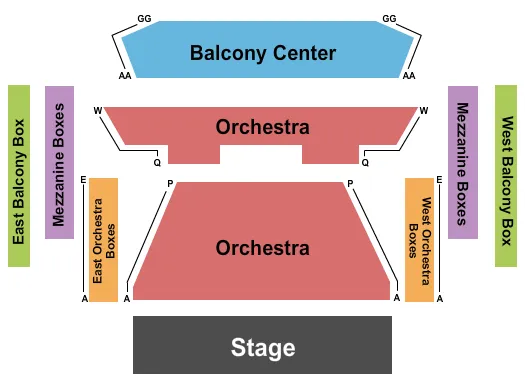 END STAGE Seating Map Seating Chart