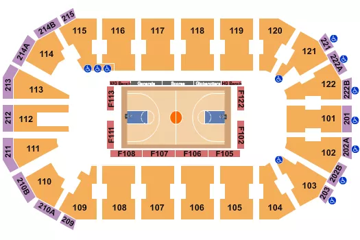 BASKETBALL GLOBETROTTERS Seating Map Seating Chart