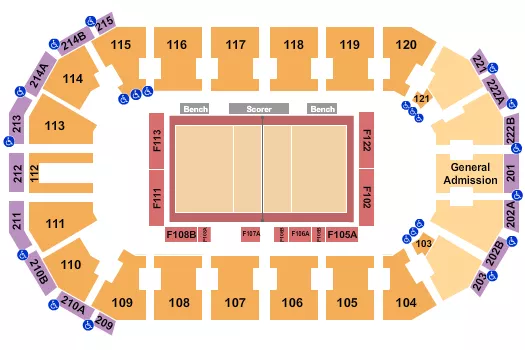 VOLLEYBALL Seating Map Seating Chart
