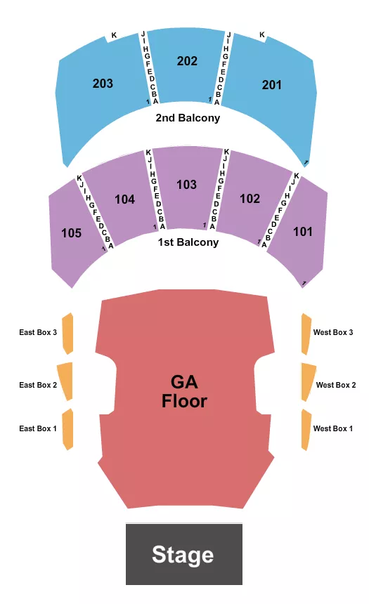 ENDSTAGE GA FLOOR Seating Map Seating Chart