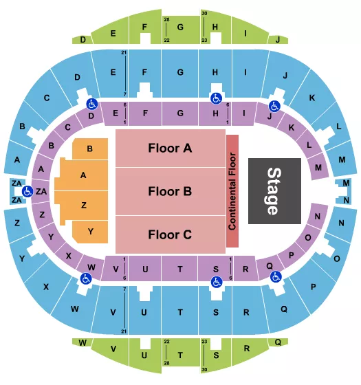 ENDSTAGE CONT FLOOR Seating Map Seating Chart