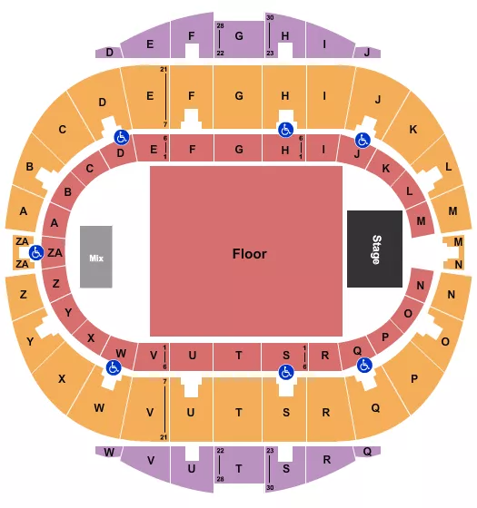 ENDSTAGE GA FLOOR Seating Map Seating Chart