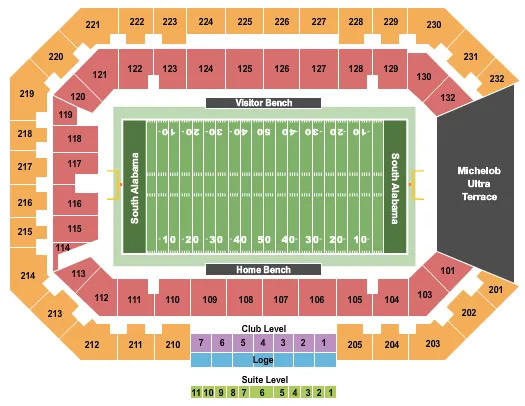 FOOTBALL 2 Seating Map Seating Chart