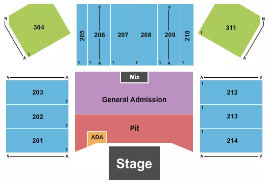 ENDSTAGE PIT Seating Map Seating Chart