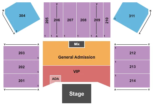 ENDSTAGE GA VIP FLOOR 2 Seating Map Seating Chart