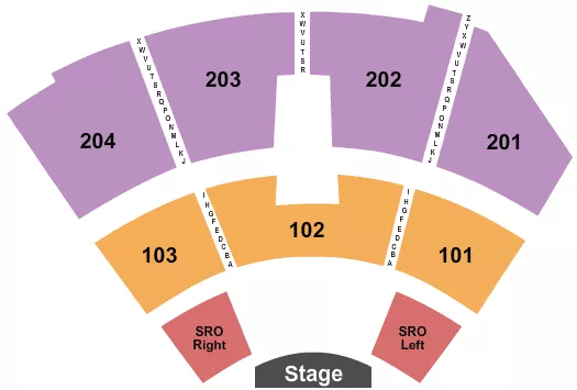 HARD ROCK LIVE HARD ROCK HOTEL CASINO TULSA END STAGE Seating Map Seating Chart