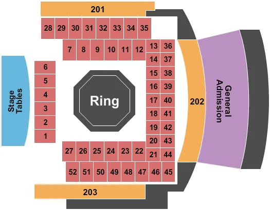 HARD ROCK LIVE MISSISSIPPI MMA Seating Map Seating Chart