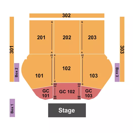 HARD ROCK LIVE SACRAMENTO ENDSTAGE GC 2 Seating Map Seating Chart