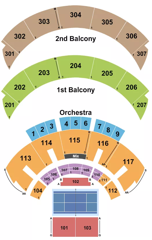 HARD ROCK LIVE AT THE SEMINOLE HARD ROCK HOTEL CASINO HOLLYWOOD PICKLEBALL Seating Map Seating Chart