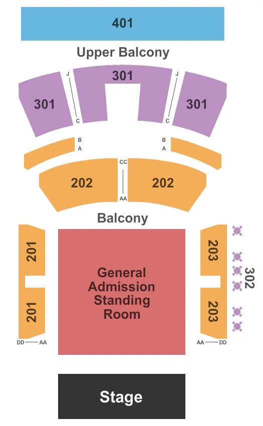 HARD ROCK LIVE MISSISSIPPI ENDSTAGE GA FLR 2 Seating Map Seating Chart