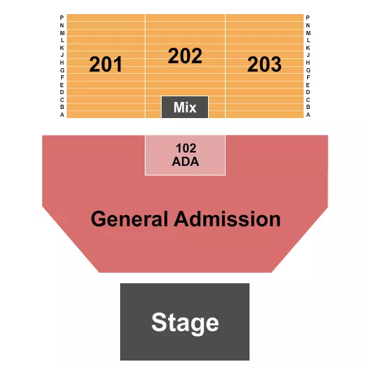 HARD ROCK LIVE ROCKFORD ENDSTAGE GA FLOOR Seating Map Seating Chart