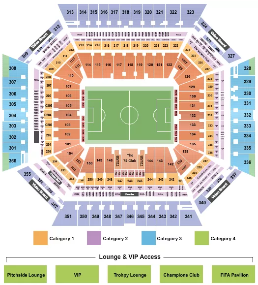 SOCCER WC CATEGORY Seating Map Seating Chart