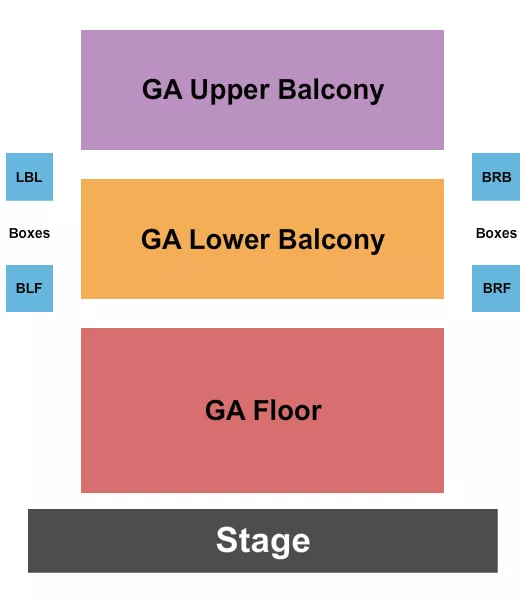 GA FLOOR LOW UP GA BALC Seating Map Seating Chart