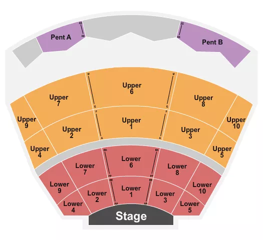 HARRAHS ATLANTIC CITY END STAGE Seating Map Seating Chart