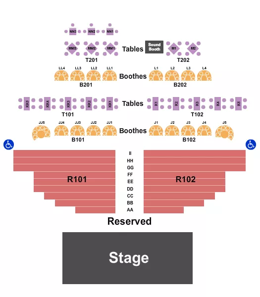 SHOWROOM 2 Seating Map Seating Chart