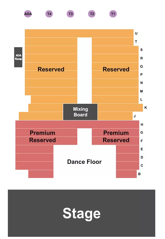 ENDSTAGE WITH DANCEFLOOR Seating Map Seating Chart
