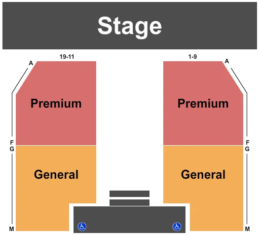 END STAGE Seating Map Seating Chart