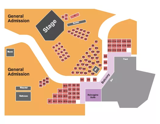 ENDSTAGE SRO Seating Map Seating Chart