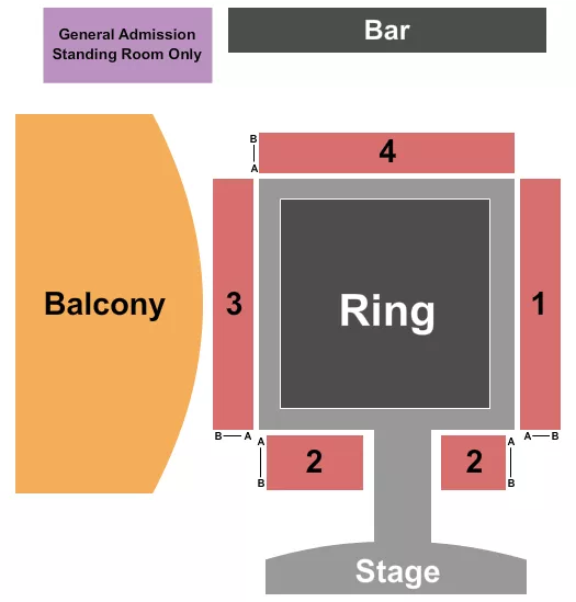 HEADLINERS MUSIC HALL KY WRESTLING Seating Map Seating Chart
