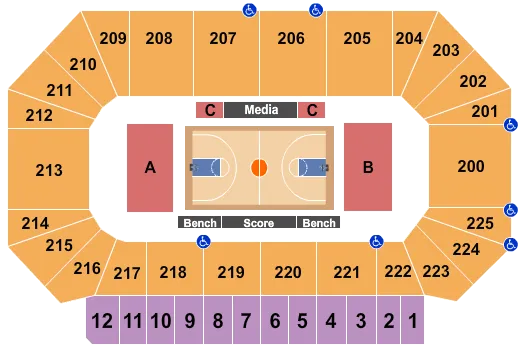 BASKETBALL Seating Map Seating Chart