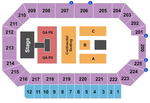 ENDSTAGE W CATWALK Seating Map Seating Chart