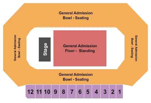 GA FLOOR GA BOWL Seating Map Seating Chart