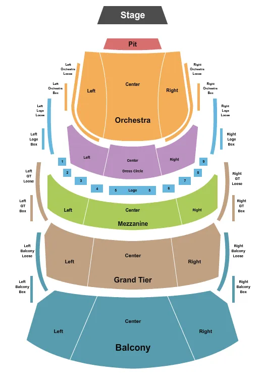 END STAGE Seating Map Seating Chart